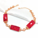 Purple Ruby Bracelet for Women 14k Rose Plated Jewelry