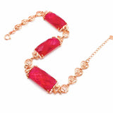 Purple Ruby Bracelet for Women 14k Rose Plated Jewelry
