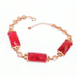 Purple Ruby Bracelet for Women 14k Rose Plated Jewelry