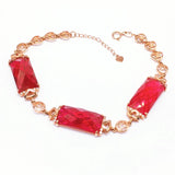 Purple Ruby Bracelet for Women 14k Rose Plated Jewelry