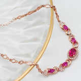 Purple Ruby Bracelet 14K Rose Crystal Jewelry Engagement Gift