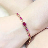 Purple Ruby Bracelet 14K Rose Crystal Jewelry Engagement Gift