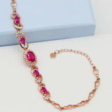 Purple Ruby Bracelet 14K Rose Crystal Jewelry Engagement Gift
