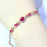 Purple Ruby Bracelet 14K Rose Crystal Jewelry Engagement Gift