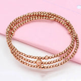 Purple Soft Chain Ball Beads Bracelet Adjustable 14K Rose Jewelry