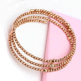 Purple Soft Chain Ball Beads Bracelet Adjustable 14K Rose Jewelry