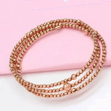Purple Soft Chain Ball Beads Bracelet Adjustable 14K Rose Jewelry