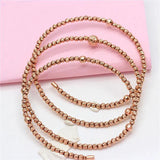 Purple Soft Chain Ball Beads Bracelet Adjustable 14K Rose Jewelry