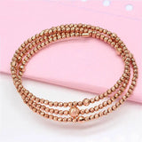 Purple Soft Chain Ball Beads Bracelet Adjustable 14K Rose Jewelry