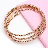 Purple Soft Chain Ball Beads Bracelet Adjustable 14K Rose Jewelry