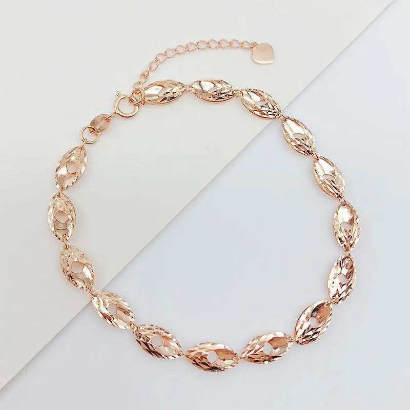 Purple Water Drops Bracelets for Women 14K Rose Jewelry Gift
