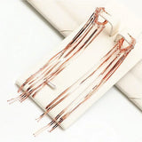 Purple Soft Chain Fringe Earrings 14K Rose Dinner Wedding Jewelry