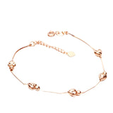 Purple Soft Chain Heart Bracelet 14K Rose Plated Romantic Gift