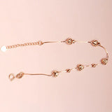 Purple Soft Chain Heart Bracelet 14K Rose Plated Romantic Gift