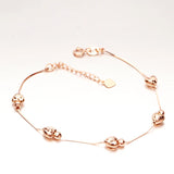 Purple Soft Chain Heart Bracelet 14K Rose Plated Romantic Gift