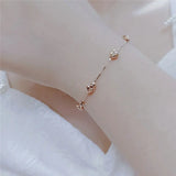 Purple Soft Chain Heart Bracelet 14K Rose Plated Romantic Gift