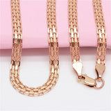 Purple Wide Lace Chains Chunky Necklace 14K Rose Engagement Jewelry Gift