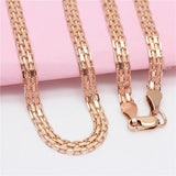 Purple Wide Lace Chains Chunky Necklace 14K Rose Engagement Jewelry Gift