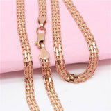 Purple Wide Lace Chains Chunky Necklace 14K Rose Engagement Jewelry Gift