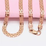 Purple Wide Lace Chains Chunky Necklace 14K Rose Engagement Jewelry Gift