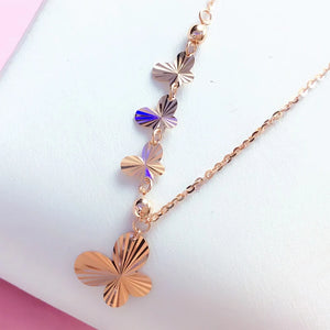 Purple Butterfly Necklace Tassel Pendant 14k Rose Sparkling Wedding Jewelry