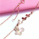 Purple Butterfly Necklace Tassel Pendant 14k Rose Sparkling Wedding Jewelry