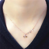 Purple Butterfly Necklace Tassel Pendant 14k Rose Sparkling Wedding Jewelry