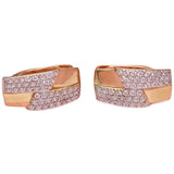 14K Rose Plated Diamond Square Ethnic Style Earrings