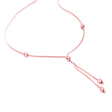 14K Rose Beads Chain Tassel Pendant Necklace