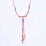 14K Rose Gold Purple Necklace with Tassel Pendant for Women