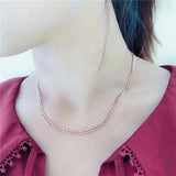 Plated 14K Rose Purple Necklace Men Women Chain Party Jewelry