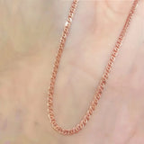 Plated 14K Rose Purple Necklace Men Women Chain Party Jewelry