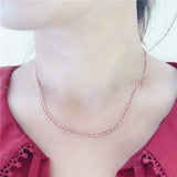 Plated 14K Rose Purple Necklace Men Women Chain Party Jewelry