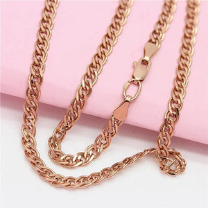 Plated 14K Rose Purple Necklace Men Women Chain Party Jewelry