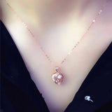 Purple Zircon Love Pendant 14K Plated Necklace for Girlfriend