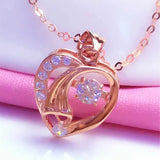 Purple Zircon Love Pendant 14K Plated Necklace for Girlfriend