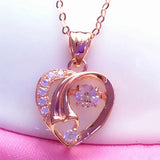 Purple Zircon Love Pendant 14K Plated Necklace for Girlfriend
