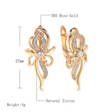 Rose Clip Earrings Hearts and Arrows Cut Flower Party Drop Earrings