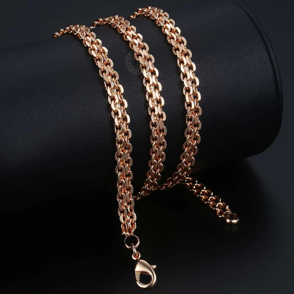 Rose Necklace Bismark Hammered Link Chain 5mm GN452A