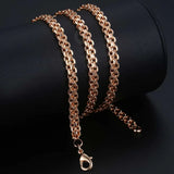 Rose Necklace Bismark Hammered Link Chain 5mm GN452A