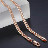 Rose Necklace Bismark Hammered Link Chain 5mm GN452A