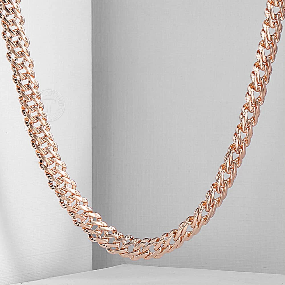 Rose Necklace Bismark Hammered Link Chain 5mm GN452A