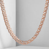 Rose Necklace Bismark Hammered Link Chain 5mm GN452A