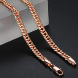 Rose Necklace Bismark Hammered Link Chain 5mm GN452A
