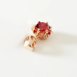 Red Stone Rose Pendant Necklace - Women's Fashion Jewelry