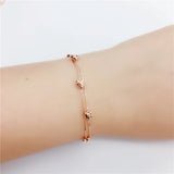 Rose Double Layer Snake Bone Chain Bracelet Plated 14K Rose Fine Jewelry