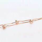 Rose Double Layer Snake Bone Chain Bracelet Plated 14K Rose Fine Jewelry