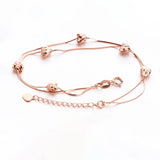 Rose Double Layer Snake Bone Chain Bracelet Plated 14K Rose Fine Jewelry