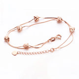 Rose Double Layer Snake Bone Chain Bracelet Plated 14K Rose Fine Jewelry