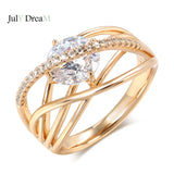 Rose Large Zircon Heart & Arrow Cut Stone Ring
